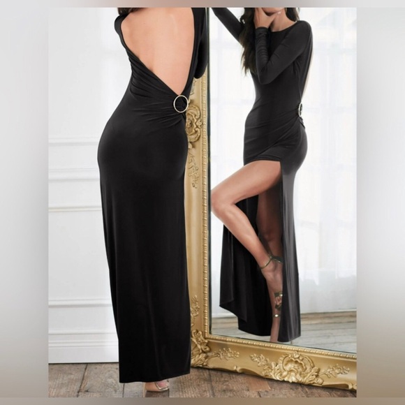 VENUS Black Backless Evening Dress M NWOT - Picture 4 of 6